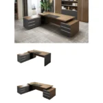 Office L Shape Executive Desk with 2 Side Tables 1 dubai sharjah abu dhabi