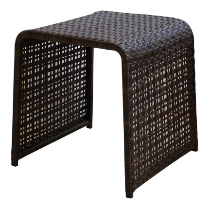 Outdoor Rattan Relaxing Chair W/ Leg Rest, Brown & Yellow