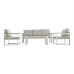 Steel Frame 5 Seater Sofa Set, Beige & Grey