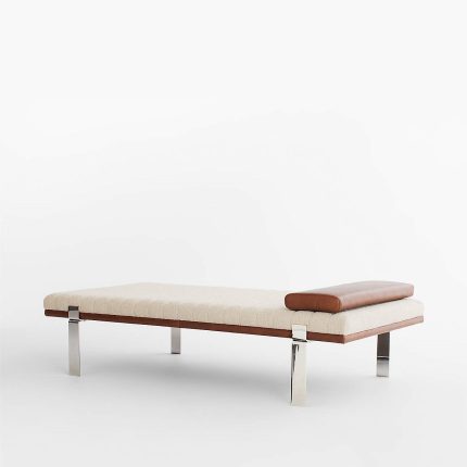 canale boucle and leather upholstered chaise 2 dubai sharjah abu dhabi