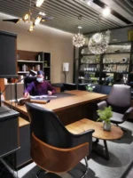Office L Shape Executive Desk with 2 Side Tables 1 dubai sharjah abu dhabi