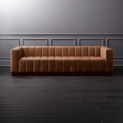 forte channeled saddle leather sofa 1 dubai sharjah abu dhabi