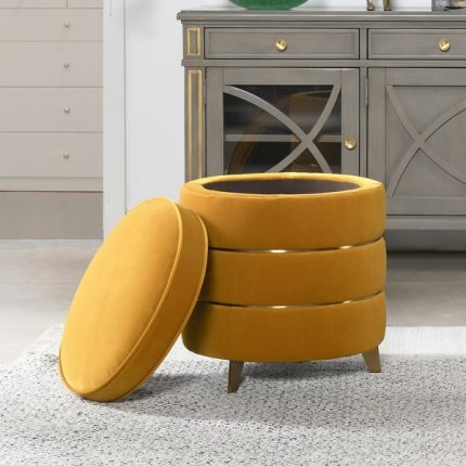 midas round gold ring accent storage ottoman 1 dubai sharjah abu dhabi