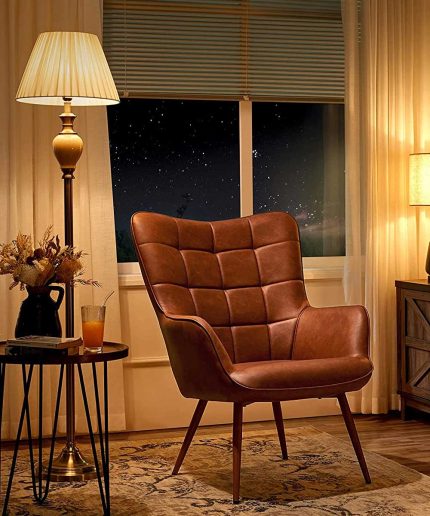 wingback faux leather armchair 2 dubai sharjah abu dhabi