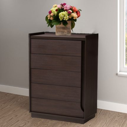 Queen Brown Finished 5 Drawer Chest dubai sharjah abu dhabi