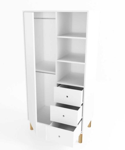 contemporary white wardrobe with drawers and shelves 2 dubai sharjah abu dhabi