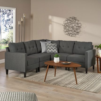 emmie mid century modern 5 piece sectional sofa set 1 dubai sharjah abu dhabi