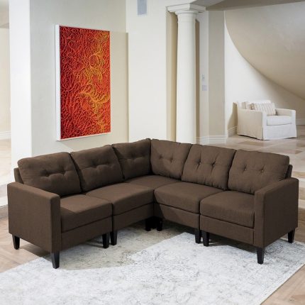 emmie mid century modern 5 piece sectional sofa set 2 dubai sharjah abu dhabi