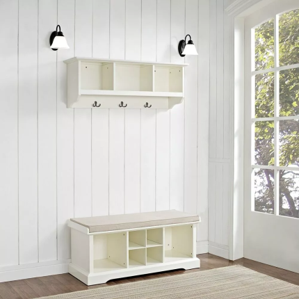 entryway bench and shelf set in white 2 dubai sharjah abu dhabi