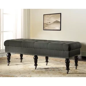 francesca dark grey tufted bench 1 dubai sharjh abu dhabi