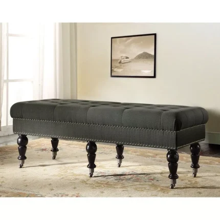francesca dark grey tufted bench 1 dubai sharjh abu dhabi