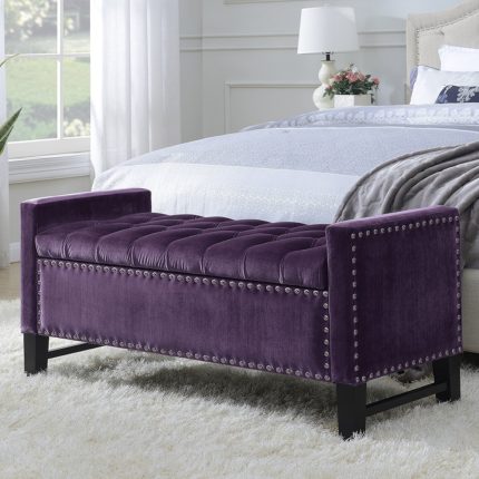 harvey traditional velvet tufted storage bench ottoman 1 dubai sharjah abu dhabi