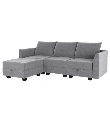 honbay convertible L shape sectional sofa 2 dubai sharjah abu dhabi transformed