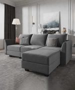 honbay convertible L shape sectional sofa 3 dubai sharjah abu dhabi transformed
