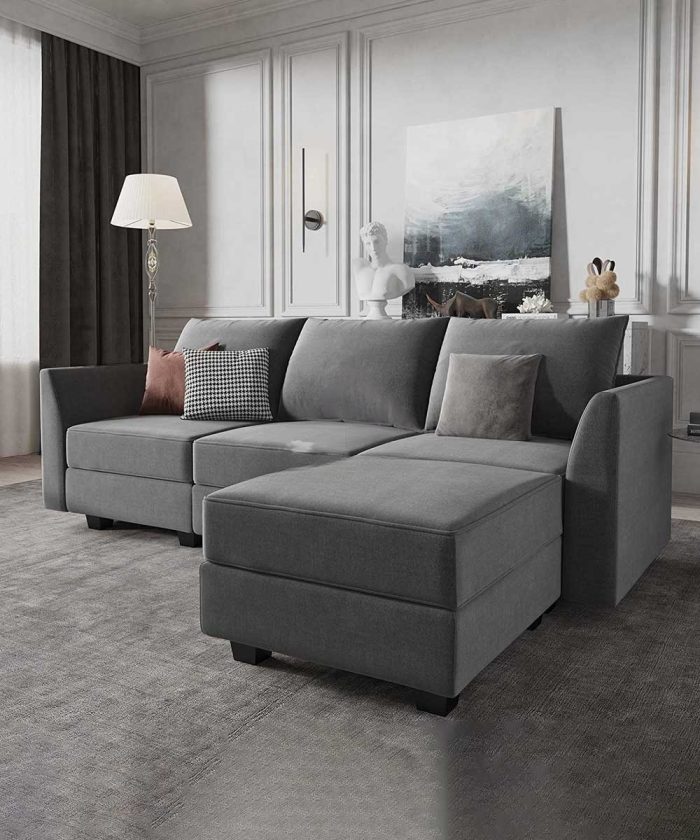 honbay convertible L shape sectional sofa 3 dubai sharjah abu dhabi transformed