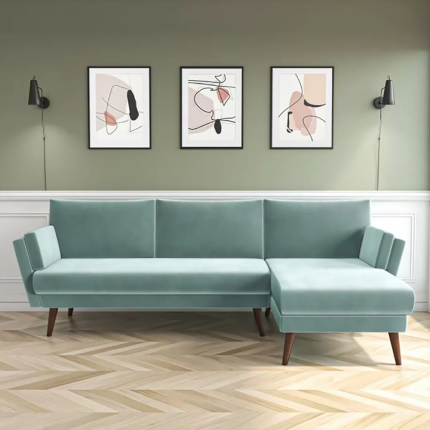 mint green velvet L shaped sofa right 1 dubai sharjah abu dhabi