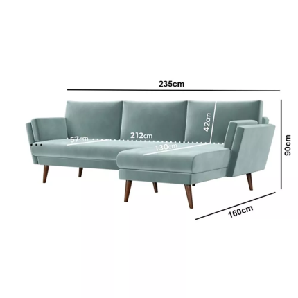 mint green velvet L shaped sofa right 2 dubai sharjah abu dhabi