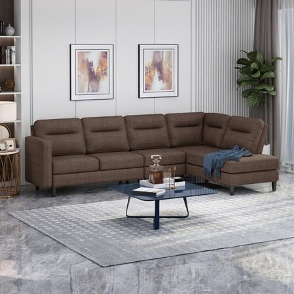 modern fabric upholstered sofa with chaise lounge 1 dubai sharjah abu dhabi