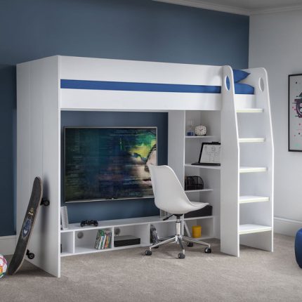 nebula gaming bed with desk white dubai sharjah abu dhabi