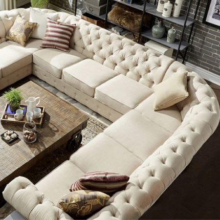 scroll arm chesterfield 11 seat U shaped sectional sofa 1 dubai sharjah abu dhabi
