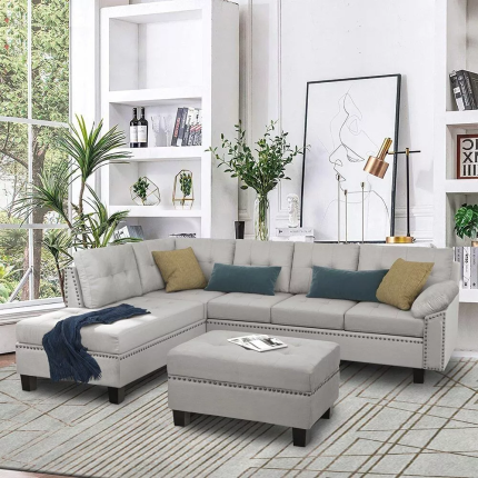 sectional sofa set with chaise lounge storage ottoman 1 dubai sharjah abu dhabi