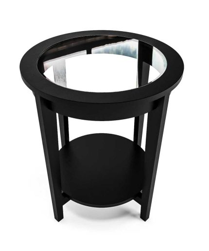 toula glass top round black wood end table 2 dubai sharjah abu dhabi