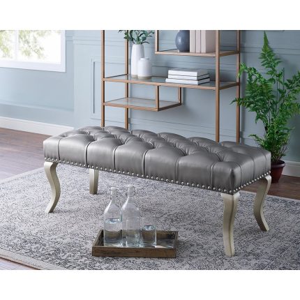 tufted faux leather upholstered bench 2 dubai sharjah abu dhabi