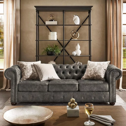 tufted scroll Arm chesterfield sofa 2 dubai sharjah abu dhabi