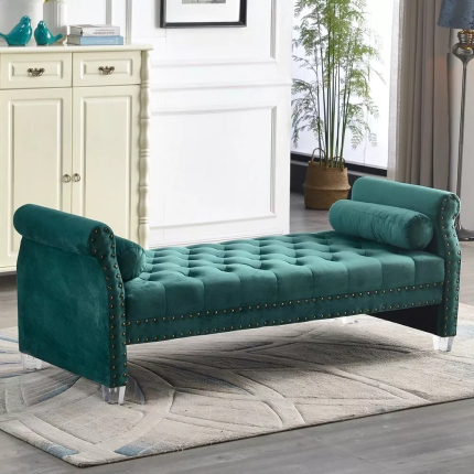 velvet tufted upholstered bench 3 dubai sharjah abu dhabi