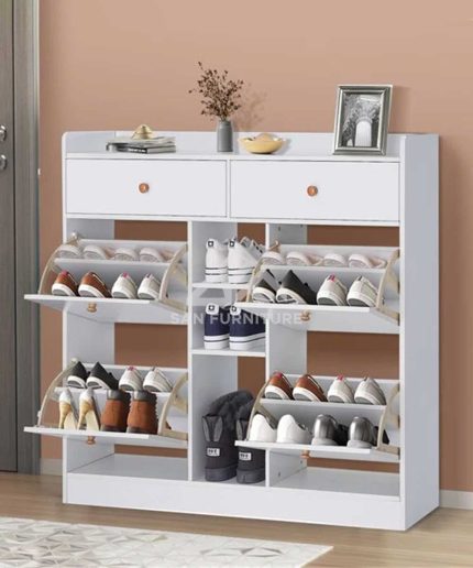 white large capacity modern shoe rack 2 dubai sharjah abu dhabi