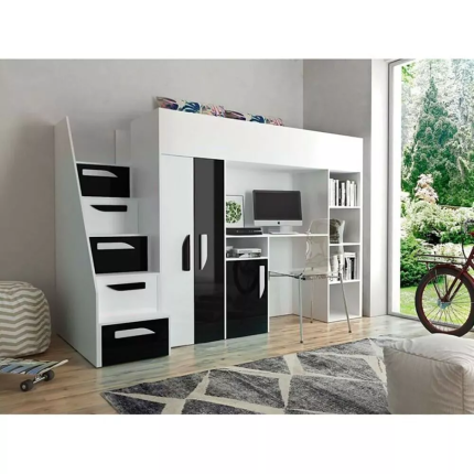 Farrar European Single Loft Bed black dubai sharjah abu dhabi