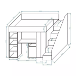 Farrar European Single Loft Bed dubai sharjah abu dhabi