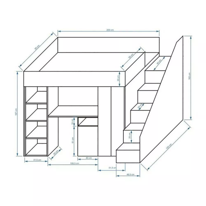 Farrar European Single Loft Bed dubai sharjah abu dhabi