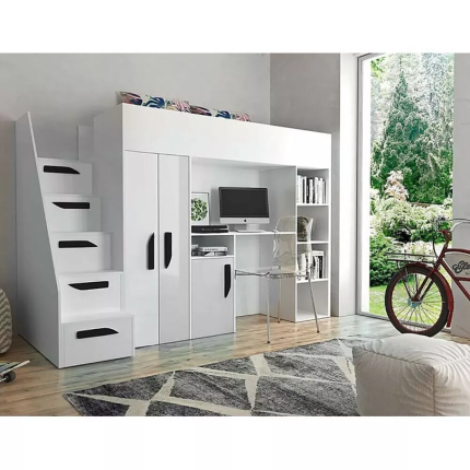 Farrar European Single Loft Bed white dubai sharjah abu dhabi