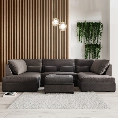 U shape sofa set and footstool 5 dubai sharjah abu dhabi transformed (1)
