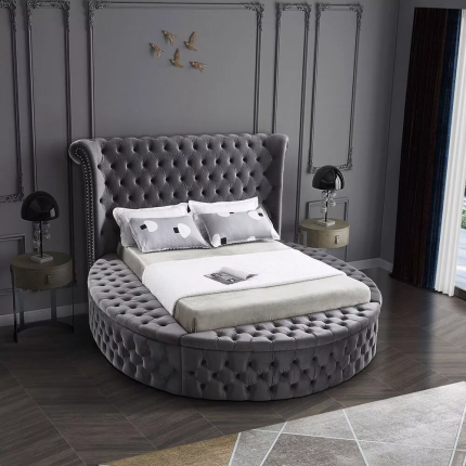 luxurious tufted round storage bed 1 dubai sharjah abu dhabi