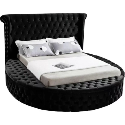 luxurious tufted round storage bed 3 dubai sharjah abu dhabi