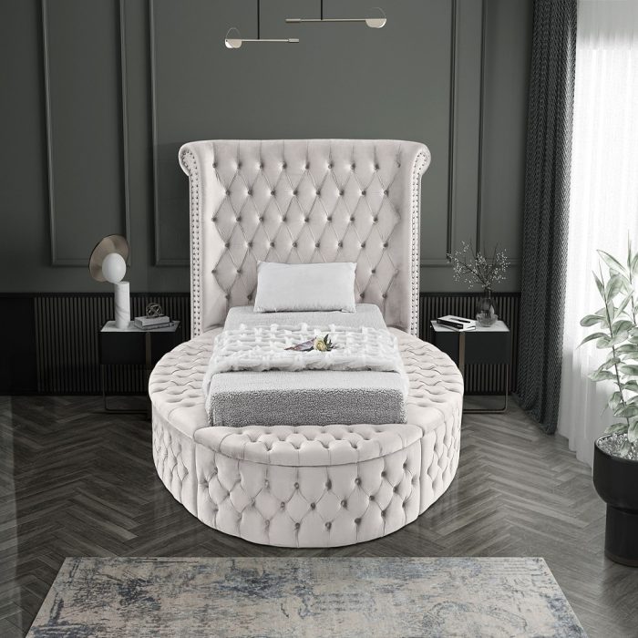 luxurious tufted round storage bed 4 dubai sharjah abu dhabi