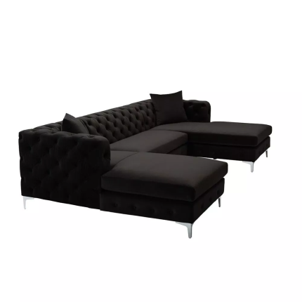 velvet upholstered U shaped sectional sofa 2 dubai sharjah abu dhabi