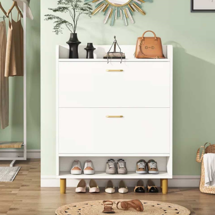 22 pair shoe storage cabinet with 2 drawers white dubai sharjah abu dhabi (1)