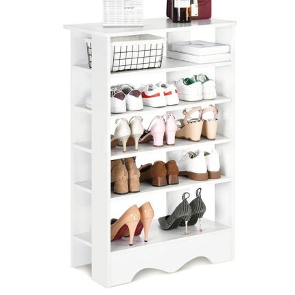 five tier wooden shoe cabinet white dubai sharjah abu dhabi (1)