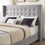 Melina Tufted Linen Wingback Bed Dubai Sharjah Abu Dhabi