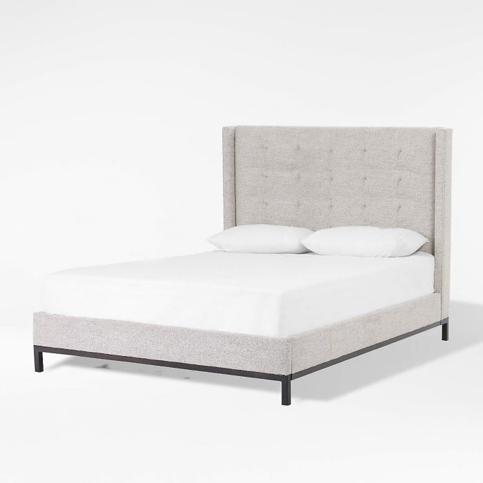 Melina Tufted Linen Wingback Bed Dubai Sharjah Abu Dhabi