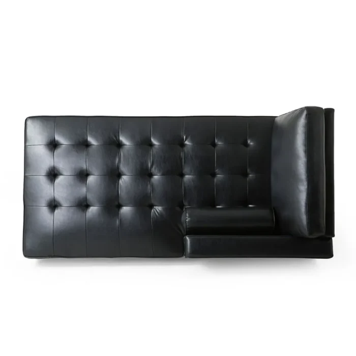Contemporary Tufted Upholstered Chaise Sectional Black Dubai Sharjah Abu Dhabi