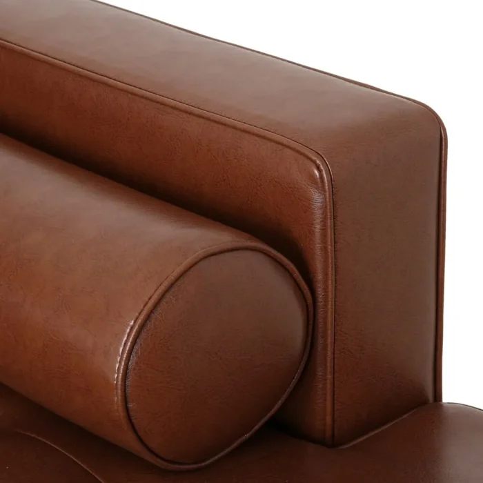 Contemporary Tufted Upholstered Chaise Sectional Brown Dubai Sharjah Abu Dhabi
