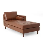 Contemporary Tufted Upholstered Chaise Sectional Brown Dubai Sharjah Abu Dhabi