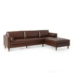 Contemporary Tufted Upholstered Chaise Sectional Dark Brown Dubai Sharjah Abu Dhabi