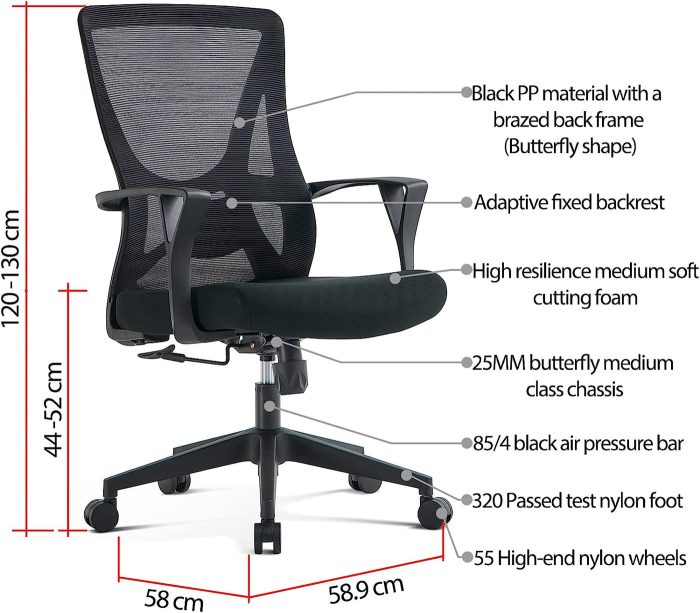 Computer Chair Swivel Task Chair with Lumbar Support in Dubai, Abu Dhabi and Sharjah