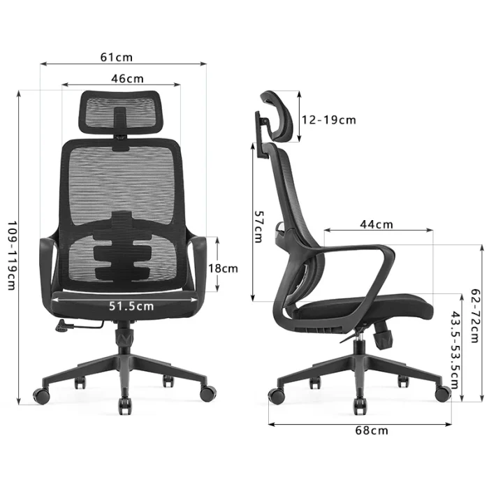 Executive Office Chair with Headrest Lumbar Support Wheels Dubai, Sharjha and Abu Dhabi