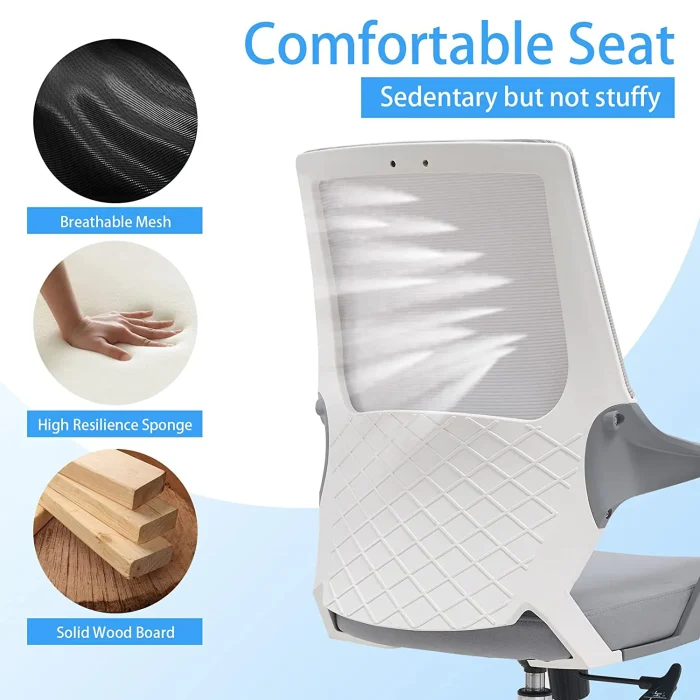 Large Lumbar Support Modern Executive Office Mesh Chair, White Dubai, Sharjha and Abu Dhabi